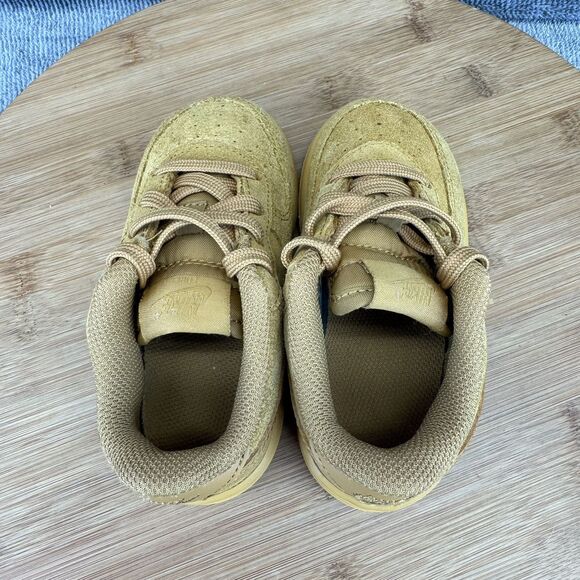 Nike Boys Air Force 1 LV8 Size 7C Shoes Brown Wheat Casual Comfort Sneakers - Picture 6 of 9